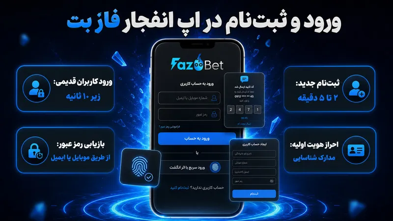 ورود و ثبت نام در اپلیکیشن بازی انفجار فاز بت