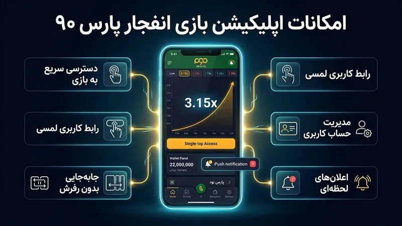 اپلیکیشن بازی انفجار پارس ۹۰ چه امکاناتی دارد؟