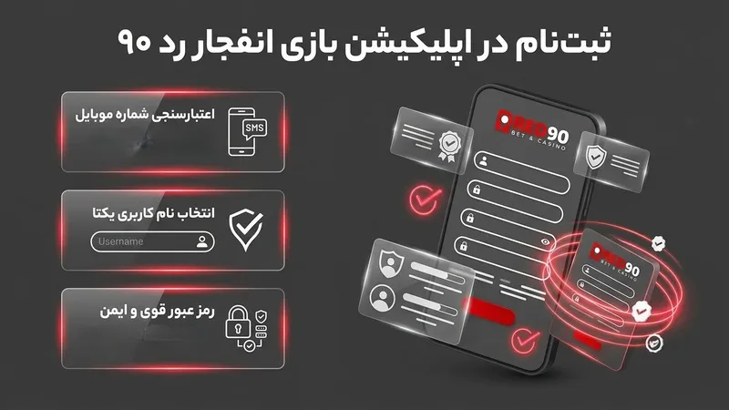 ثبتنام کاربران جدید در اپلیکیشن بازی انفجار رد ۹۰
